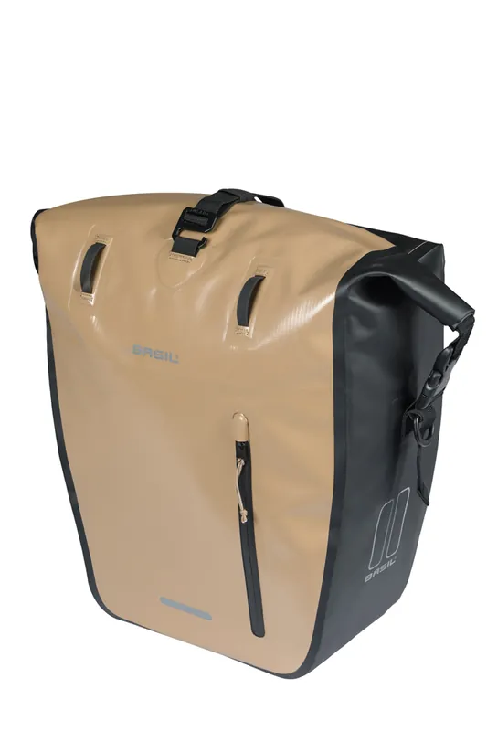 Aanbieding Basil fietstas enkel Rivo L MIK Hooks zand 25-31L