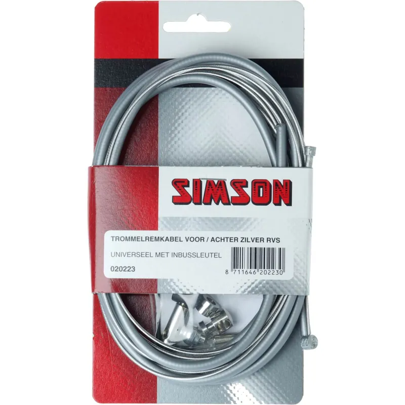 Simson remkabel set universeel met inbus RVS zilver Actieprijs