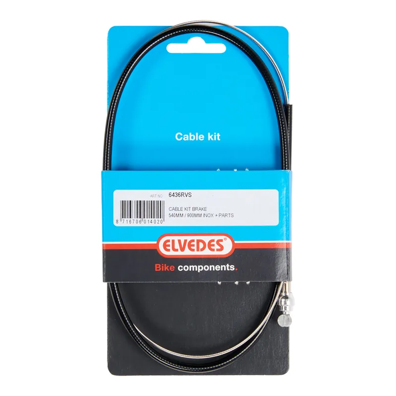 Elvedes T-nippel rem kabelkit 540mm / 900mm RVS zwart Korting