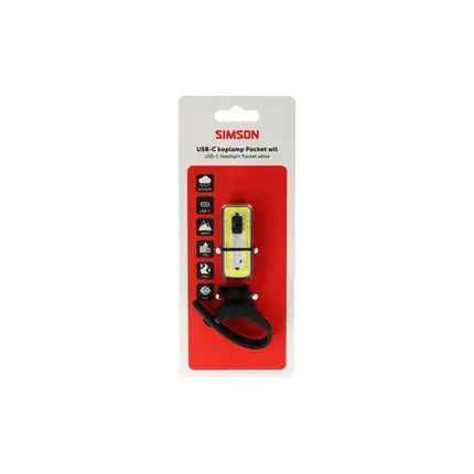 SIMSON Koplamp Pocket USB-C LED wit Beperkt Aanbod