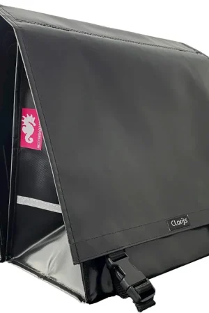 Flitsaanbieding Clarijs fietstas dubbel XL PVC 46L met uitsparing zwart