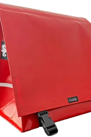 Clarijs fietstas dubbel XL PVC 46L met uitsparing rood Seizoensaanbieding
