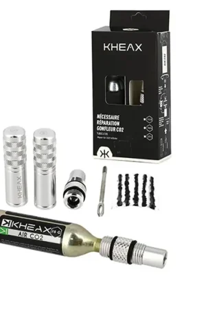 Gratis Retour Kheax Reparatieset voor aluminium tubeless met cartridge-tip CO2 16GR