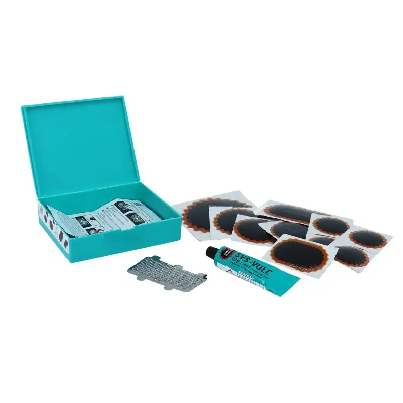 Tijdelijk Beschikbaar Tip Top Reparatieset voor autobinnenbanddoos 4 stuks 37mm + 2 stuks 45mm + 1 stuk 54mm + 1 stuk 75mm + 1 stuk 74x37mm + lijm 10g + puimsteenpapier met instructies tt12 506 0519